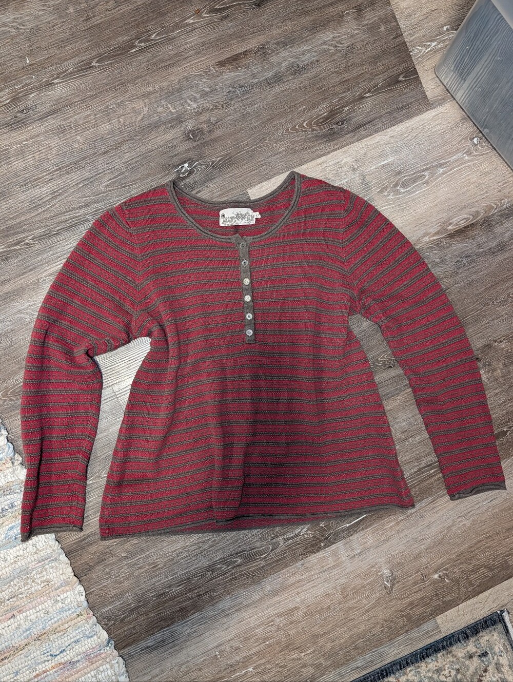 Long Sleeve Grunge Burgundy Winter Top